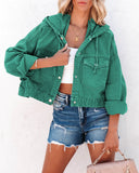 Veste en jean lavé à capuche