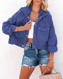 Veste en jean lavé à capuche