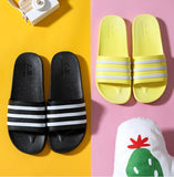 Chaussons à rayures blanches pour femmes pantoufle femme chic