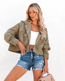 Veste en jean lavé à capuche