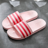 Chaussons à rayures blanches pour femmes pantoufle femme chic