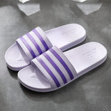 Chaussons à rayures blanches pour femmes pantoufle femme chic