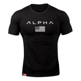 Tee-shirt homme haut moulant Alpha style fitness musculation matière coton - Fitness-Cardio-Shop