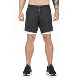 Short de sport homme 2 en 1 avec doublure et poche intégrée pour la musculation le crossfit et fitness - Fitness-Cardio-Shop