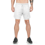Short de sport homme 2 en 1 avec doublure et poche intégrée pour la musculation le crossfit et fitness - Fitness-Cardio-Shop
