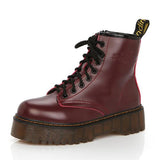 Bottes Punk femme en cuir aprés sport Talon épais - Fitness-Cardio-Shop