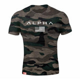 Tee-shirt homme haut moulant Alpha style fitness musculation matière coton - Fitness-Cardio-Shop