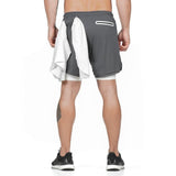 Short de sport homme 2 en 1 avec doublure et poche intégrée pour la musculation le crossfit et fitness - Fitness-Cardio-Shop