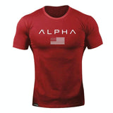 Tee-shirt homme haut moulant Alpha style fitness musculation matière coton - Fitness-Cardio-Shop