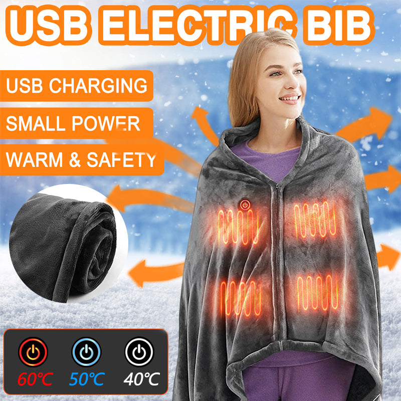 TOTLAC Couverture chauffante électrique pour Hommes et Femmes épaississant  en Flanelle chauffante USB Poncho Chauffant châle, Couverture chauffante