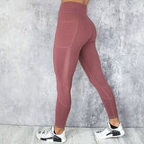 Leggings taille haute effet ventre plat avec poche de rangement pour le fitness le yoga la musculation et le running - Fitness-Cardio-Shop