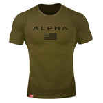 Tee-shirt homme haut moulant Alpha style fitness musculation matière coton - Fitness-Cardio-Shop