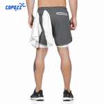 Short de sport homme 2 en 1 avec doublure et poche intégrée pour la musculation le crossfit et fitness - Fitness-Cardio-Shop