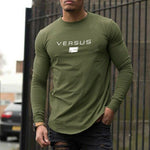 T-shirt à manches longues pour hommes Workout Casual